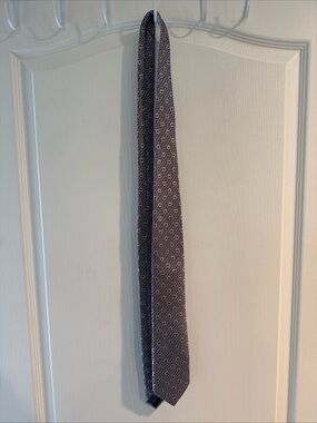 Bruno Marchesi Geometric Silk Tie in Orange and Blue